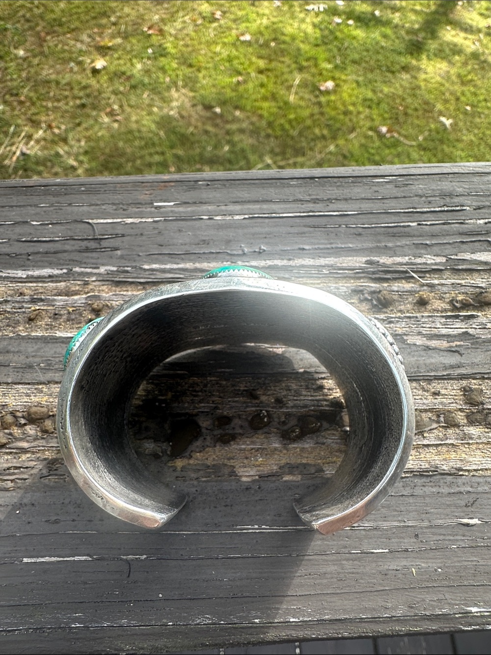 Navajo ✨ Glenn Livingston Turquoise Statement Cuff Bracelet - Picture 7 of 9